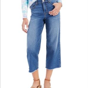 New Style&co WideLeg High Rise Raw Cuff Crop 12